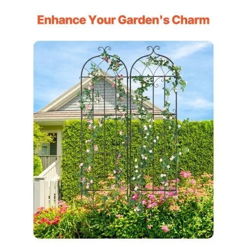 VEVOR Rankhilfe, 221 x 50 cm, 2er-Set rostfreies Metallspalier für Gartenblumen, Rankgitter für Rosen, Gurkenstütze, Kletterhilfe, Pflanzengitter, dekoratives Clematis-Spalier für Innenhöfe & Rasen – Bild 2