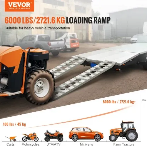 VEVOR Auffahrrampe, Verladerampe, Autorampe 2721,6 kg, breite Verladeschiene, Auto Laderampe 183 x 38 cm, 2 Stk. Rampen, für Motorrad, Anhänger, ATV, UTV, Gartentraktor, Rasenmäher, Dirtbike usw. VEVOR Auffahrrampe, Verladerampe, Autorampe 2721,6 kg, breite Verladeschiene, Auto Laderampe 183 x 38 cm, 2 Stk. Rampen, für Motorrad, Anhänger, ATV, UTV, Gartentraktor, Rasenmäher, Dirtbike usw.