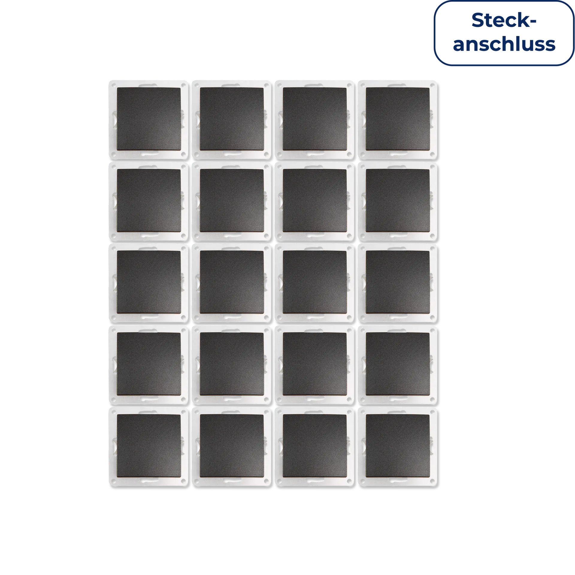 Wechselschalter McPower “Flair“ 250V~/10A, Steckanschluss, anthrazit, 20er-Pack Wechselschalter McPower “Flair“ 250V~/10A, Steckanschluss, anthrazit, 20er-Pack