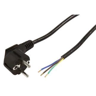 Schutzkontakt Netzkabel McPower mit blanken Enden, 3x 0,75mm², 2m, schwarz Schutzkontakt Netzkabel McPower mit blanken Enden, 3x 0,75mm², 2m, schwarz