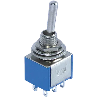Miniatur-Kippschalter McPower, 250V/3A, 6-polig, 2 Stellungen: EIN / EIN Miniatur-Kippschalter McPower, 250V/3A, 6-polig, 2 Stellungen: EIN / EIN