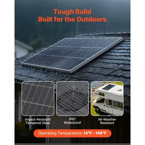 VEVOR Bifaziales Solarpanel 100 W 2er-Pack, 23% Hocheffizientes Monokristallines N-Typ-PV-Modul mit MC4-Ausgang & Alu-Rahmen, IP67 wasserdichtes Solarmodul für Auto, Boot, RV, netzunabhängig – Bild 4