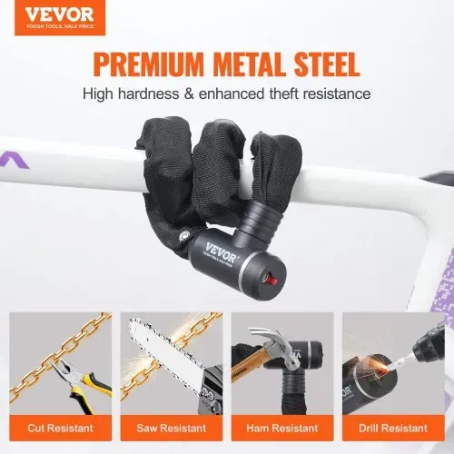 VEVOR 88 cm langes Kombinations-Fahrradkettenschloss Fahrradkettenschloss mit 2 Schlüsseln, robuste & diebstahlsichere Hochsicherheits-Fahrradschlösser, perfekt für Fahrrad Motorrad Roller Fahrrad Tür Zaun VEVOR 88 cm langes Kombinations-Fahrradkettenschloss Fahrradkettenschloss mit 2 Schlüsseln, robuste & diebstahlsichere Hochsicherheits-Fahrradschlösser, perfekt für Fahrrad Motorrad Roller Fahrrad Tür Zaun