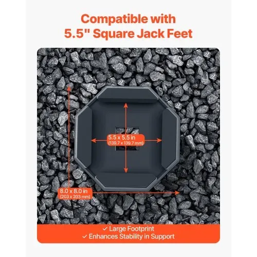 VEVOR 4 Stk. Nivellierpads für Wohnmobile Anhänger-Wagenheberpads aus Gummi 2300 kg belastbar (pro Pad) Wagenheber-Stabilisierungspad mit großer Oberfläche, ideal für Quadratfüße (139,7 mm) – Bild 2