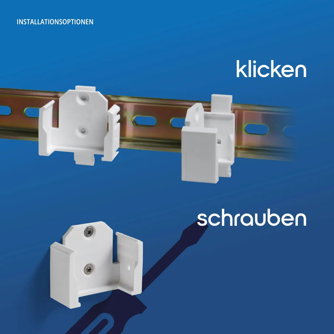 Shelly Zubehör / 3-in-1 Montage Hutschienen-Halterung für Shelly Plus, Gen3 & Gen4 Serie – Bild 2