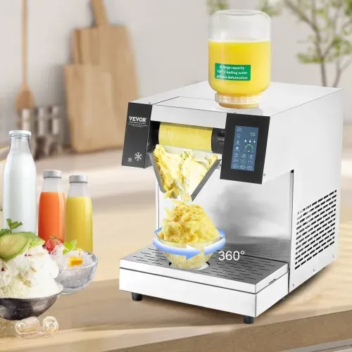 VEVOR Kommerzielle Schneeflocken-Eismaschine Schneeeisbereiter, 260 kg/24 hSchneeflocken-Eismaschine, Edelstahl-Eisrasierer, elektrischer Schneekegel-Maker mit Luftkühlsystem & Touch-LCD – Bild 7