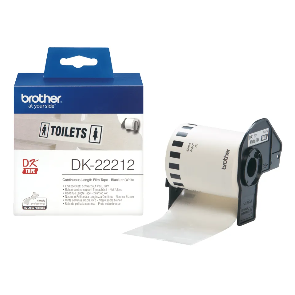 Brother DK-22212 Etiketten erstellendes Band Schwarz auf weiss Brother DK-22212 Etiketten erstellendes Band Schwarz auf weiss