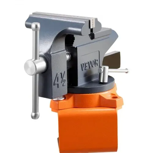 VEVOR Schraubstock, 114,3mm, Tischschraubstock mit 270°-Schwenkbasis, Werkbankschraubstock Gusseisenkonstruktion, für Holzbearbeitungs-, Metallbohr-, Gravier-, Schleif-, Schweiß- & Schneidearbeiten – Bild 10