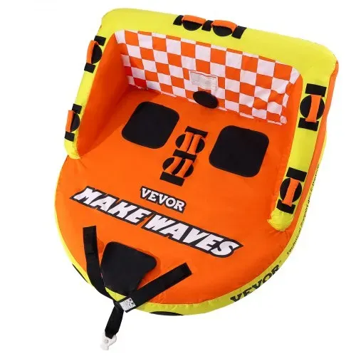 VEVOR Schleppschlauch zum Bootfahren, Aufblasbarer Schleppschlauch für 1–2 Fahrer mit Decksitzen und Rückenlehne, 340 Pfund Wassersportschlauch zum Ziehen, Vollnylon-Überzug, EVA-Haltegriffe – Bild 8
