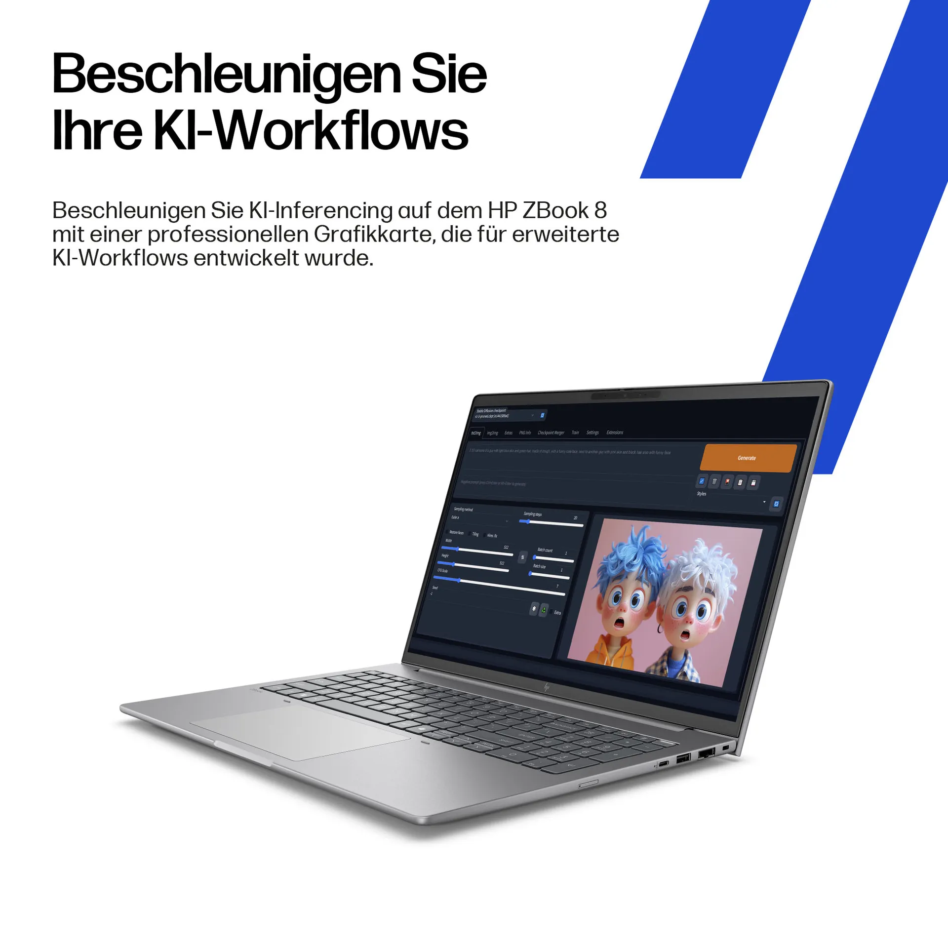 HP ZBook 8 G1i Intel Core Ultra 7 265H Mobiler Arbeitsplatz 40,6 cm (16") Touchscreen WUXGA 64 GB DDR5-SDRAM 2 TB SSD NVIDIA RTX 500 Ada Wi-Fi 7 (802.11be) Windows 11 Pro AI Workstation, AI PC Silber – Bild 5
