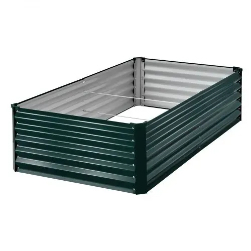 VEVOR Hochbeet Metall 203x102x46 cm, Rechteckiges Gartenbeet, Pflanzkasten-Set für den Außenbereich, Gemüsebeet mit Handschuhen, Blumenbeet, Pflanzbeet für Blumen & Gemüse, Dunkelgrün – Bild 10
