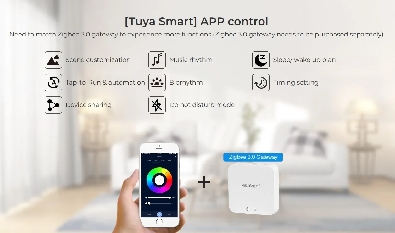 MiBoxer WA5-09R-ZL LED Garden Round Wall Light 12W RGB+CCT Zigbee 3.0 + 2.4G IP66 24V – Bild 6