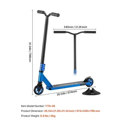 VEVOR Stunt-Scooter Pro Komplett Trick Scooter für Kinder im Alter von 9–11 Jahren, Teenager, Jungen und Mädchen, Freestyle Street Rider für Fortgeschrittene und Anfänger – Bild 6
