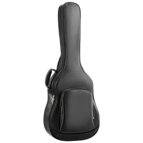 VEVOR Gitarrentasche für 41-Zoll-Akustikgitarren mit Tragegriff Schwarz, Gitarrenrucksack mit Schaumstoffpolsterung, Außenzubehörfach und Schultergurten, 1195 mm Gig Bag aus PU-Leder – Bild 9