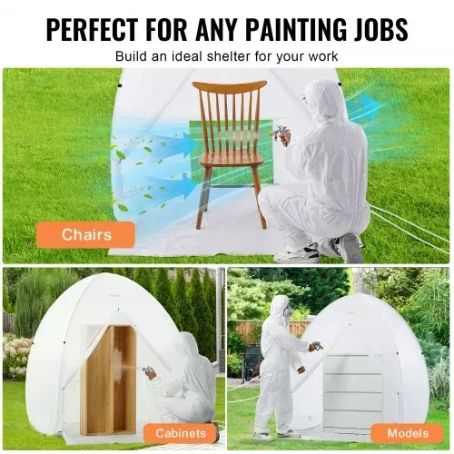 VEVOR Sprühfarben-Unterstand, 60 x 60 x 70 Zoll, tragbares Pop-Up-Sprühfarbenzelt mit integriertem Boden, Abluftfenster und Aufbewahrungstasche, faltbare Lackierkabine für Möbel, DIY-Hobby-Werkzeug-Malstation – Bild 5