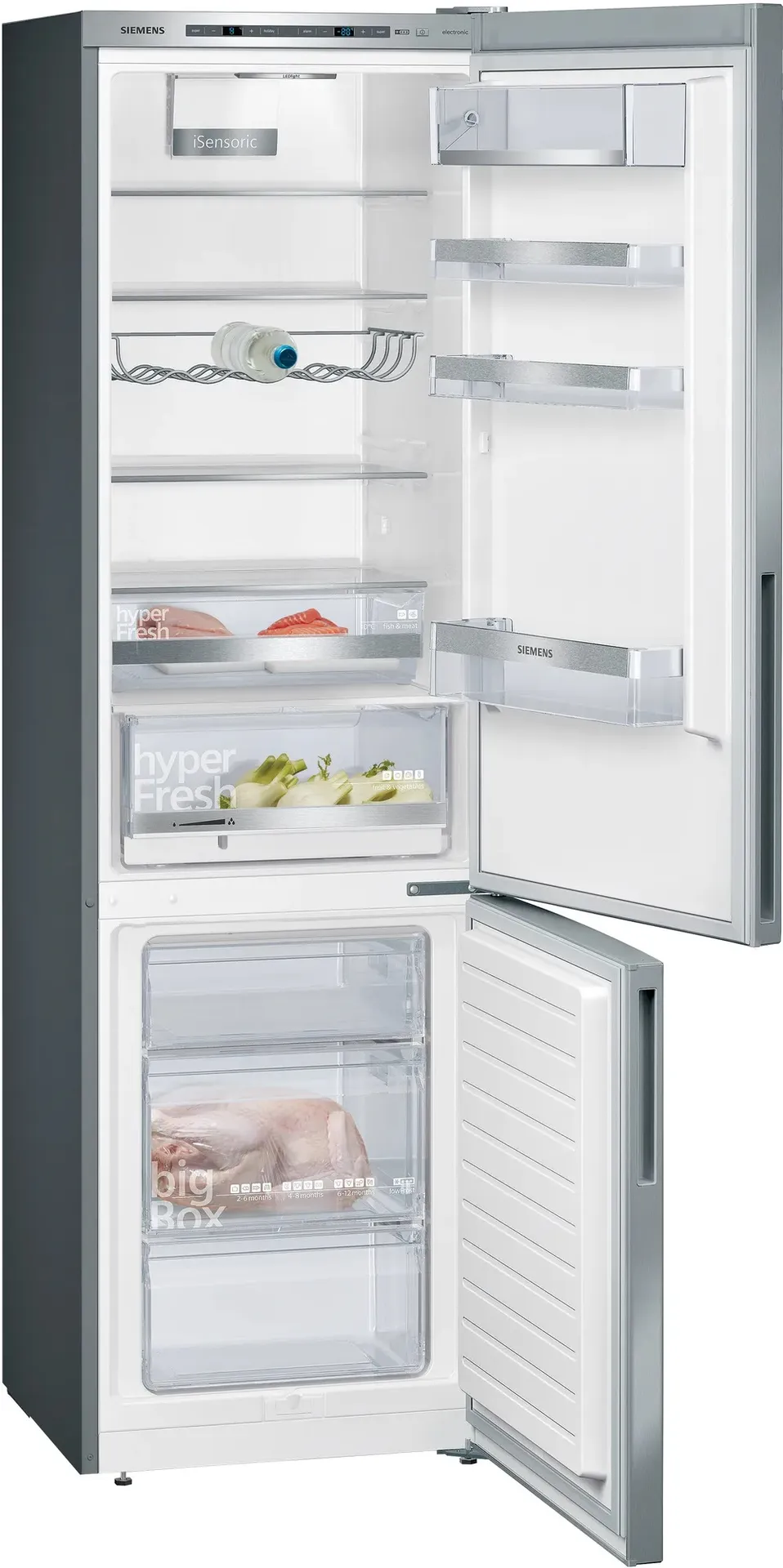 Siemens iQ500 KG39E8IBA Kühl- und Gefrierkombination Freistehend Edelstahl – Bild 3