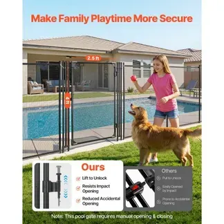 VEVOR Poolzaun Tor 1,2×0,75 m, Tür für Poolschutzzaun Kinderschutzzaun, Sicherheitstor-Set mit Metallriegel, 352 g/m² Teslin-PVC-Gewebe, Rundrohr, Abschließbar, für Schwimmbecken, Schwarz VEVOR Poolzaun Tor 1,2×0,75 m, Tür für Poolschutzzaun Kinderschutzzaun, Sicherheitstor-Set mit Metallriegel, 352 g/m² Teslin-PVC-Gewebe, Rundrohr, Abschließbar, für Schwimmbecken, Schwarz