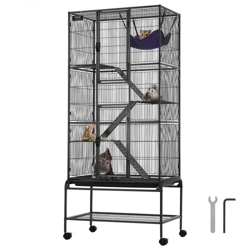 VEVOR 69″ rollender Frettchenkäfig aus Metall, großer 4-stöckiger Critter Nation-Käfig, Kleintierkäfig mit Rampen und Tablett, einfach aufzubauen für Hausratten, Hamster, Meerschweinchen, Chinchillas, Eichhörnchen, Igel, Hasen VEVOR 69″ rollender Frettchenkäfig aus Metall, großer 4-stöckiger Critter Nation-Käfig, Kleintierkäfig mit Rampen und Tablett, einfach aufzubauen für Hausratten, Hamster, Meerschweinchen, Chinchillas, Eichhörnchen, Igel, Hasen