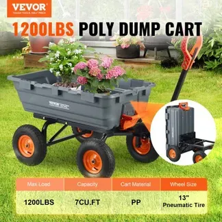 VEVOR Transportwagen, Gartenkarre mit leicht zu montierendem Stahlrahmen, Gartenwagen mit umwandelbarem 2-in-1-Griff, Mehrzweck-Schubkarre mit 680 kg Kapazität, 33 cm Reifen VEVOR Transportwagen, Gartenkarre mit leicht zu montierendem Stahlrahmen, Gartenwagen mit umwandelbarem 2-in-1-Griff, Mehrzweck-Schubkarre mit 680 kg Kapazität, 33 cm Reifen