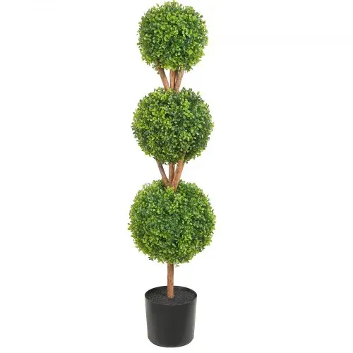 VEVOR Buchsbaumkugel Künstlich 122cm hoch Garten Deko Buchsbaum im Blumentopf Kugel künstlich Buchskugel Kunstpflanze aus PE, Holz, PP inkl. 2 Stk. Dekorative LED-Leuchten und 10 Stk. Ersatzblätter – Bild 8