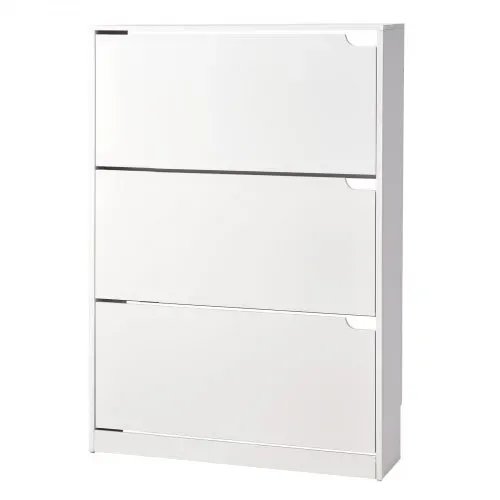 VEVOR Schuhschrank mit 3 Klappen, platzsparender Schuhkipper, freistehender Schuhregal-Organizer für den Eingang Flur Wohnzimmer Veranda, modernes Schuhregal 800 x 220 x 1165 mm Weiß – Bild 9