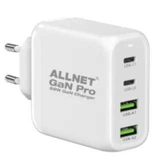 ALLNET Ersatznetzteil QC USB-C PD GaN Netzteil Power Supply 68 Watt 2x USB Typ-A QC, 2x USB Typ-C**EU PLUG** ALLNET Ersatznetzteil QC USB-C PD GaN Netzteil Power Supply 68 Watt 2x USB Typ-A QC, 2x USB Typ-C**EU PLUG**