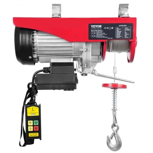 VEVOR 230V Elektrische Seilwinde 500kg bis 1000kg Hubhöhe 12m Seilzug Motorwinde 1600W Motor Flaschenzug 10m/min Hubgeschwindigkeit Hebezug mit Kabelloser Fernbedienung Seilhebezug Kettenzug – Bild 9