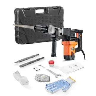 VEVOR Hochleistungs-Betonbrecher Abbruchhammer 1400 W, 19 J Schlagkraft Elektroabbruchhammer, Bohrhammer Betonhammer Stemmhammer 2900 BPM, inkl. Spitzmeißel, Flachmeißel, für Schiefer, Beton usw. VEVOR Hochleistungs-Betonbrecher Abbruchhammer 1400 W, 19 J Schlagkraft Elektroabbruchhammer, Bohrhammer Betonhammer Stemmhammer 2900 BPM, inkl. Spitzmeißel, Flachmeißel, für Schiefer, Beton usw.