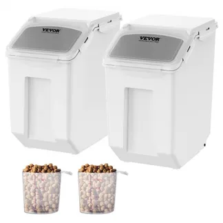 VEVOR Mottensichere Vorratsdosen Aufbewahrungsbox Küche 15 L x 2, Sichtbarer Vorratsbehälter PP mit Deckel und Rollen, Luftdichter Behälter für Reis, Mehl, Zucker, Hülsenfrüchte, Nüsse, Tiernahrung VEVOR Mottensichere Vorratsdosen Aufbewahrungsbox Küche 15 L x 2, Sichtbarer Vorratsbehälter PP mit Deckel und Rollen, Luftdichter Behälter für Reis, Mehl, Zucker, Hülsenfrüchte, Nüsse, Tiernahrung