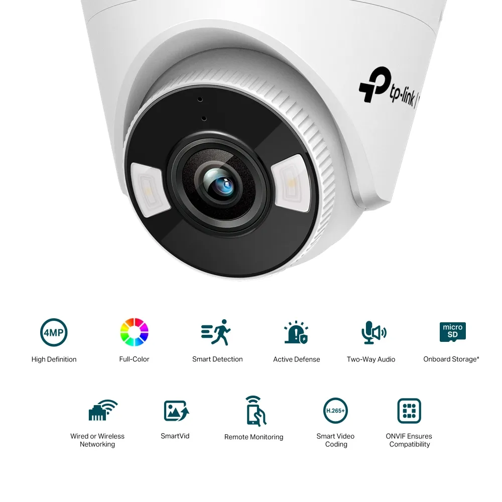 TP-Link - 4MP Full-Color Wi-Fi Turret Network Camera - VIGI C440-W(4mm) – Bild 2