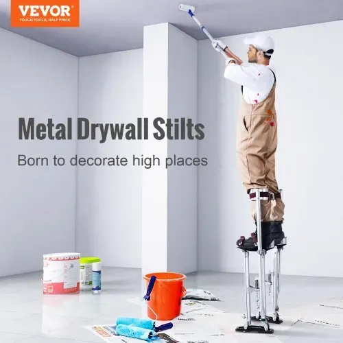VEVOR Arbeitsstelzen Trockenbau 61–101,6cm Höhenverstellbar Aluminiumstelzen Deckenbau 103kg Tragfähigkeit Malerstelzen 27-29cm Fußgröße Für Malerarbeiten Heimdekoration Baumschnitt Elektroarbeiten – Bild 5