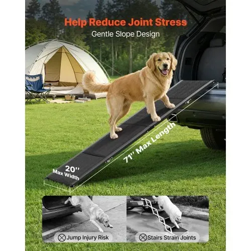 VEVOR Hunderampe, 180 x 50,8 cm, faltbare Hundeautorampen für mittelgroße & große Hunde bis 113 kg, Hundetreppe mit rutschfester Oxford-Gewebeoberfläche, tragbare Einstiegshilfe für SUV & LKW – Bild 3