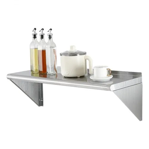 VEVOR 12″ x 36″ Edelstahlregal, wandmontiertes schwebendes Regal mit Halterungen, 250 lbs Tragkraft, gewerbliche Regale, robustes Lagerregal für Restaurant, Küche, Bar, Zuhause und Hotel VEVOR 12″ x 36″ Edelstahlregal, wandmontiertes schwebendes Regal mit Halterungen, 250 lbs Tragkraft, gewerbliche Regale, robustes Lagerregal für Restaurant, Küche, Bar, Zuhause und Hotel