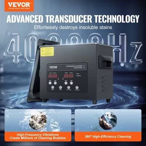 VEVOR 3 L Ultraschallreiniger 120 W digitales Ultraschallreinigungsgerät mit Schonmodus & verbesserter Entgasung, 40 kHz industrieller Schmuckreiniger mit Heizung & Timer, für Brillen Uhren Schwarz VEVOR 3 L Ultraschallreiniger 120 W digitales Ultraschallreinigungsgerät mit Schonmodus & verbesserter Entgasung, 40 kHz industrieller Schmuckreiniger mit Heizung & Timer, für Brillen Uhren Schwarz