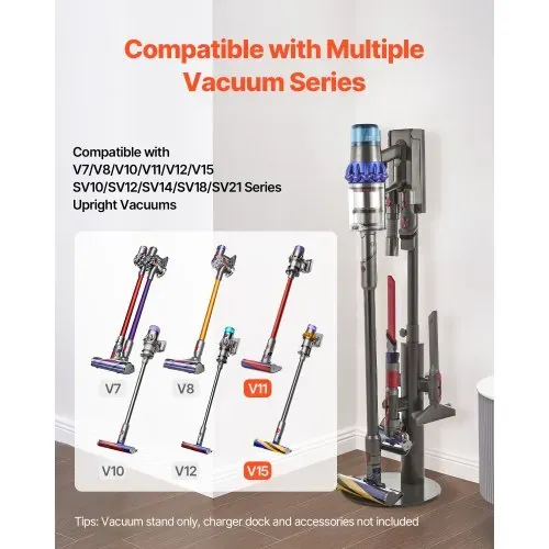 VEVOR Staubsaugerständer 130 cm, kompatibel mit Dyson V7 V8 V10 V11 V12 V15 SV10 SV12 SV14 SV18 SV21 Standstaubsaugern & Zubehör, Staubsaugerständerhalter mit 3 Clips & höheneinstellbar VEVOR Staubsaugerständer 130 cm, kompatibel mit Dyson V7 V8 V10 V11 V12 V15 SV10 SV12 SV14 SV18 SV21 Standstaubsaugern & Zubehör, Staubsaugerständerhalter mit 3 Clips & höheneinstellbar