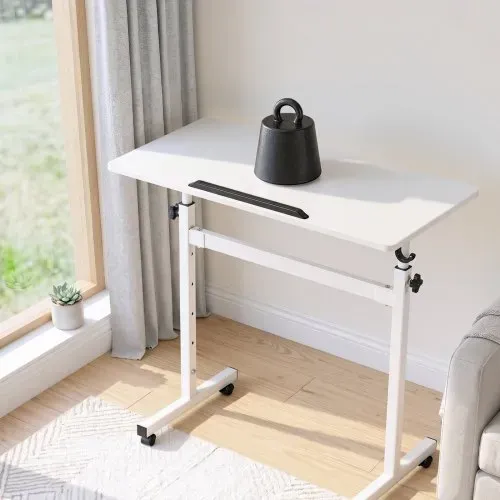 VEVOR Höhenverstellbarer Schreibtisch 810x410mm, 25kg Belastbarer Computertisch mit 360° Neigbarer Tischplatte, Bürotisch mit Haken Feststellbaren Rollen, Steh-Sitz-Tisch für Homeoffice Arbeitszimmer – Bild 7