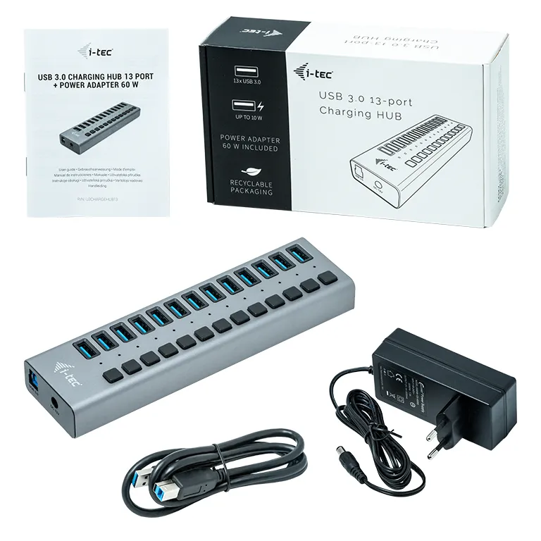 i-tec USB 3.0 Charging HUB 13port + Power Adapter 60 W – Bild 5