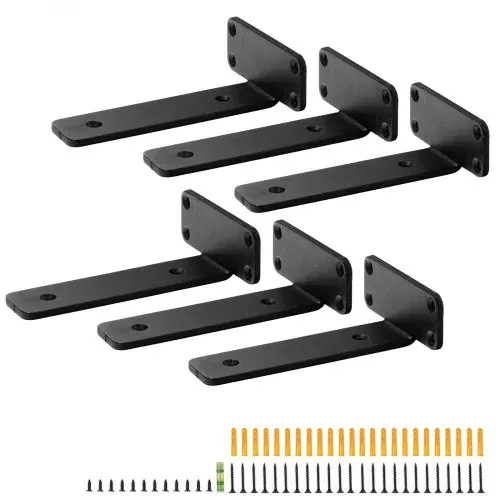 VEVOR Regalhalterung, 160 x 100 x 45 mm, 6 Stück, robuste schwebende Regalträger, Halterungen für Regale, 5 mm dicke mattschwarze L-Regalhalter, Regalhalterungen aus Stahl mit 72,6 kg Tragkraft – Bild 8