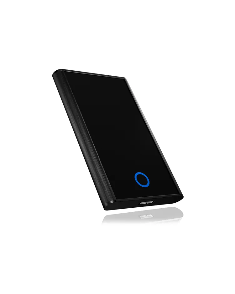 ICY BOX IB-273StU3, Ext. HDD-Gehäuse, 1x 2,5" SATA HDD zu USB 3.2 Gen 1 Host, blaue Kreisbeleuchtung, Aluminium, schwarz – Bild 4