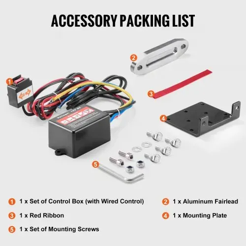 VEVOR Elektrische Seilwinde, 3500 lb Seilzugkapazität, 12 V DC ATV/UTV-Winde mit Φ3/16 Zoll x 39 Fuß 12 Strängen Synthetikseil, Aluminium-Seilführung, kabelgebundene Fernbedienung, IP55 wasserdicht zum Schleppen von UTV, ATV, Boot – Bild 5