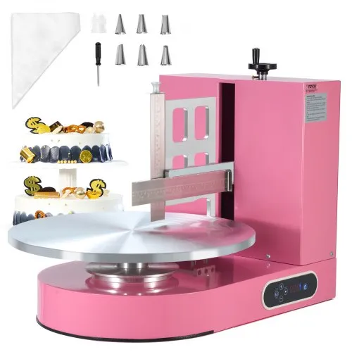 VEVOR einstellbare Tortencremestreichmaschine elektrische Tortendekorationsmaschine zum Verteilen von Kuchencreme, zum Bestreichen und Schmieren von Kuchenglasuren, für 10,16 bis 40,64 cm Kuchen Rosa VEVOR einstellbare Tortencremestreichmaschine elektrische Tortendekorationsmaschine zum Verteilen von Kuchencreme, zum Bestreichen und Schmieren von Kuchenglasuren, für 10,16 bis 40,64 cm Kuchen Rosa