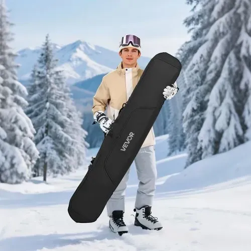 VEVOR Skitasche, bis zu 165 cm, Skibag, Skisack, Skicover, 600D-Oxford-Gewebe, mit verstellbaren Innengurten, Skiersack für Skistöcke, Schutzbrillen, Handschuhe, Helme, Stiefel (Schwarz) – Bild 7