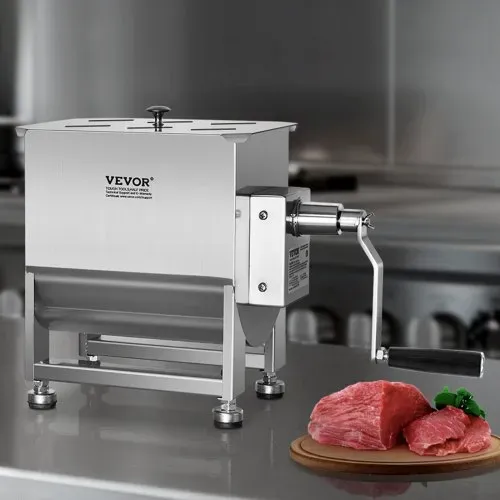 VEVOR manueller Fleischmischer Fleischverarbeitungsgerät (maximales Mischen von 13,6 kg Fleisch), Fleischmischer aus Edelstahl, Wurstmischer mit Untersetzungsgetriebe, Handmixer für Hackfleisch – Bild 7