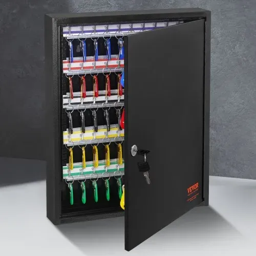 VEVOR Schlüsselschrank Schlüsselkasten 100 Schlüssel, Schwarz Schlüsselbox Schlüsseltresor Einstellbar, Abschließbarer Schlüsselschrank mit 10 Schlüsselhaltern, 2 Schlüsseln & 2 Karteikarten – Bild 7