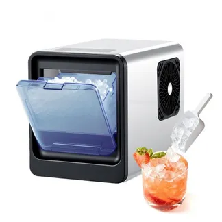 VEVOR Tisch-Eiswürfelmaschine 15 kg pro Tag, Selbstreinigender & Tragbarer Eiswürfelbereiter mit Schaufel & Eiswürfelschublade, Eiswürfelmaschine für Kaueis für Zuhause Küche Büro Bar Partys VEVOR Tisch-Eiswürfelmaschine 15 kg pro Tag, Selbstreinigender & Tragbarer Eiswürfelbereiter mit Schaufel & Eiswürfelschublade, Eiswürfelmaschine für Kaueis für Zuhause Küche Büro Bar Partys