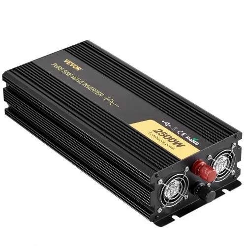 VEVOR 230V Spannungswandler Wechselrichter, 2500W Reiner Sinuswellen Wechselrichter, GYS-2500W 12V DC Pure Sine Wave Power, Reiner Sinus-Wechselrichter Fernbedienung mit Kabel LCD Bildschirm – Bild 9