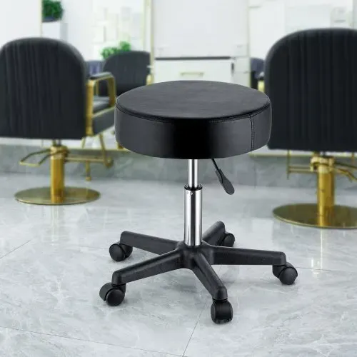 VEVOR Rollhocker mit Rollen, 181 kg Gewichtskapazität, Höhenverstellbar, Hocker mit Ultradickem Sitzkissen, Drehhocker für Salon, Bar, Zuhause, Büro, Medizin, Massage, Schwarz – Bild 7
