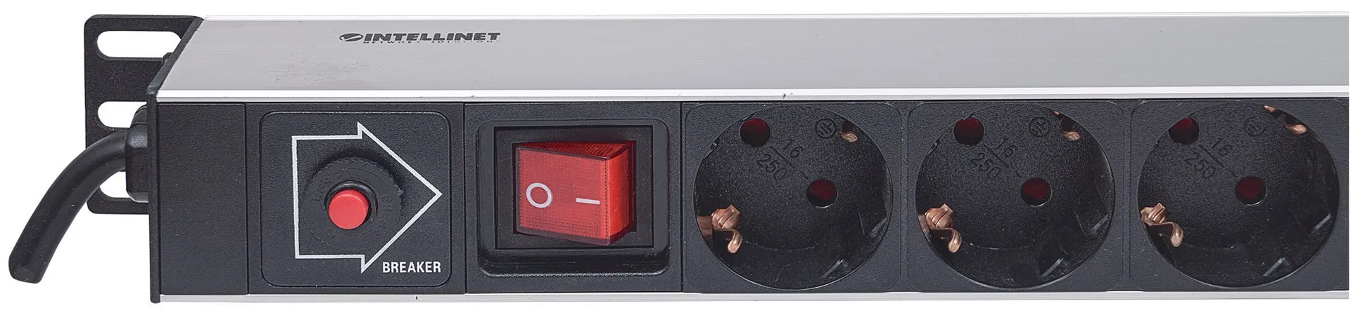 Intellinet 12-fach Steckdosenleiste, Schutzkontakt, vertikale Rackmontage, Überlastschalter, Netzschalter, 1,6 m Stromkabel – Bild 4