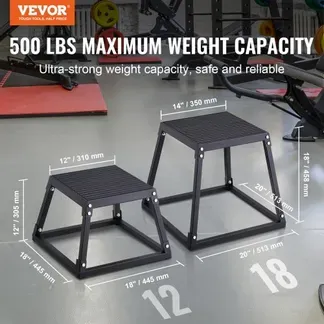 VEVOR Plyometrische Sprungbox, 305 mm Plyo-Box, Plyometrische Plattform Plyobox Schwarz, Rutschfeste Fitness-Übungs-Step-Up-Box für Heimtraining, Konditions-Krafttraining, Oberschenkel Trainieren VEVOR Plyometrische Sprungbox, 305 mm Plyo-Box, Plyometrische Plattform Plyobox Schwarz, Rutschfeste Fitness-Übungs-Step-Up-Box für Heimtraining, Konditions-Krafttraining, Oberschenkel Trainieren