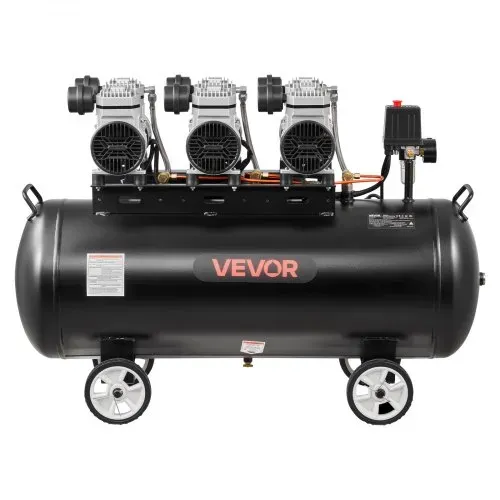 VEVOR 3 KW Druckluftkompressor, Ölfreier Kompressor mit 100 L Lufttank, Flüsterkompressor mit 198 L/min bei 6,2 bar & Max. 8 bar, Tragbarer Luftkompressor mit Rädern & Griff für Werkstatt Heimwerker – Bild 8